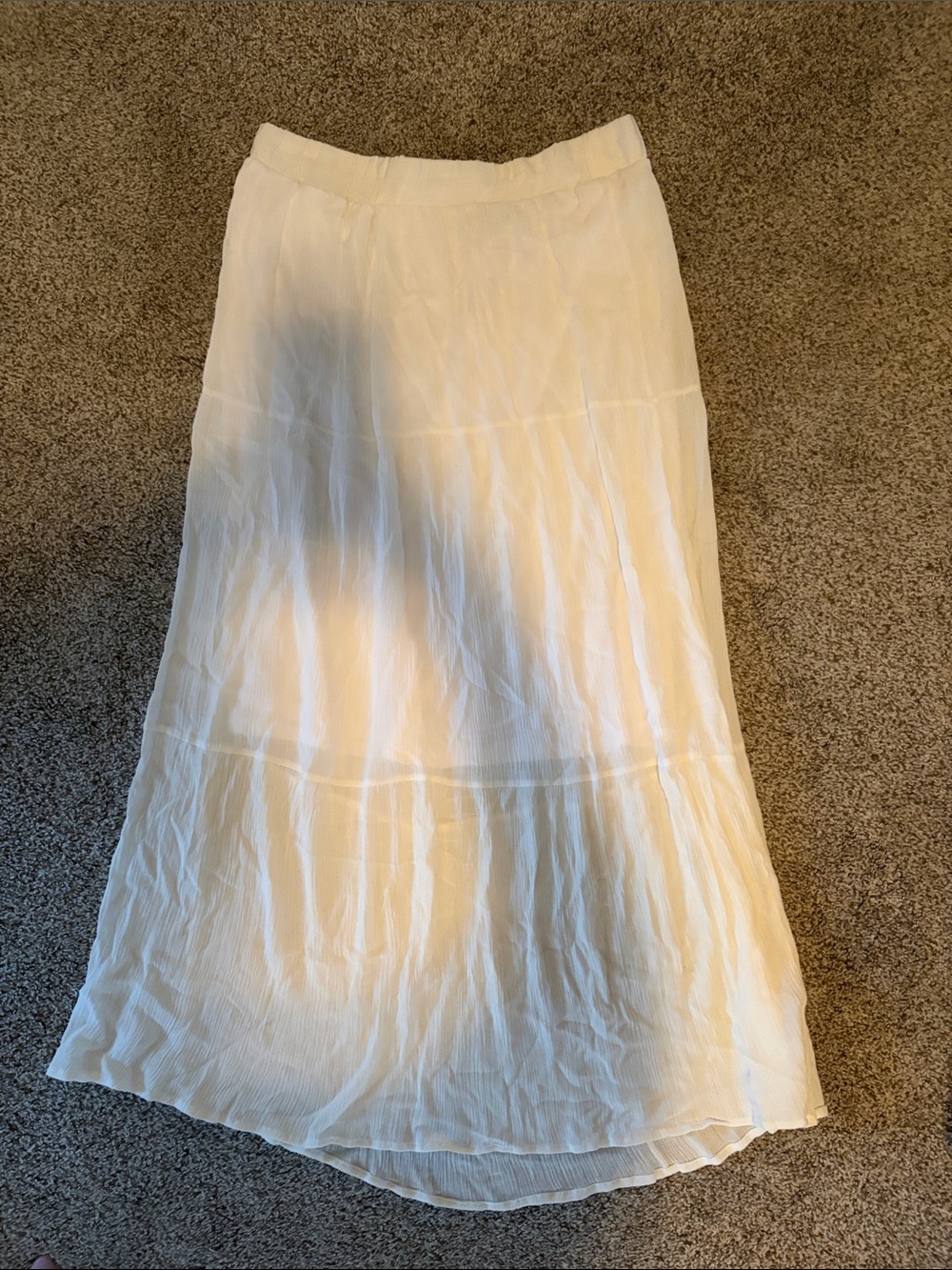 Haute Monde Cream Tiered Gauze Maxi Skirt